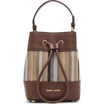 Anne Klein Drawstring Crossbody Bag In Sepia