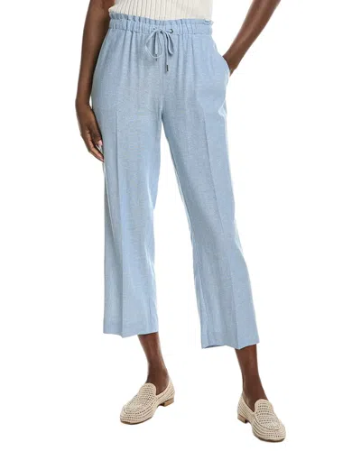 Anne Klein Drawstring Wide Leg Crop Pant In Blue