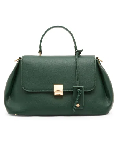 Anne Klein East West Medium Convertible Crossbody Satchel Handbag In Green