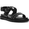 Anne Klein Elzey Studded Sandal In Black Nappa