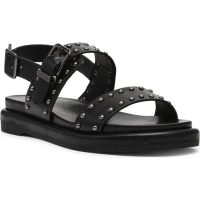 Anne Klein Elzey Studded Sandal In Black Nappa