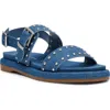 Anne Klein Elzey Studded Sandal In Denim Blue