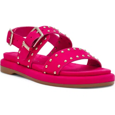 Anne Klein Elzey Studded Sandal In Flamingo Pink Nappa