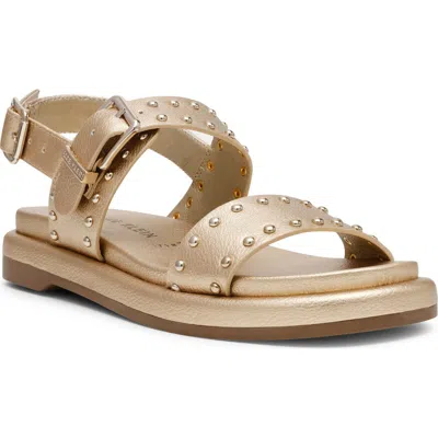 Anne Klein Elzey Studded Sandal In Pale Gold Tumbled