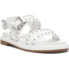 Anne Klein Elzey Studded Sandal In White Nappa