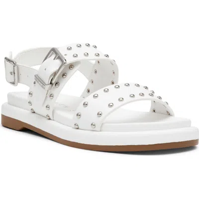 Anne Klein Elzey Studded Sandal In White Nappa
