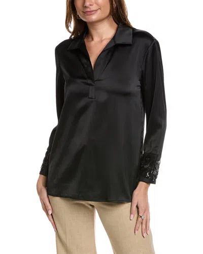 Anne Klein Embellished Blouse In Black