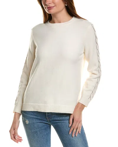 ANNE KLEIN ANNE KLEIN EMBELLISHED SWEATER