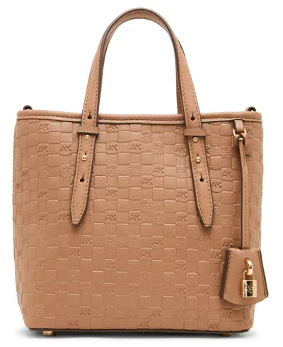 Anne Klein Embossed Mini Tote Handbag In Brown