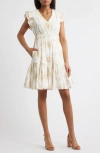 Anne Klein Embroidered Eyelet Cotton Ruffle Dress