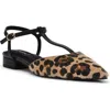 Anne Klein Emily Ankle Strap Pointed Toe Flat In Brown