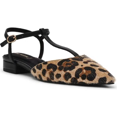 Anne Klein Emily Ankle Strap Pointed Toe Flat In Brown