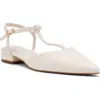 Anne Klein Emily Ankle Strap Pointed Toe Flat In Brown