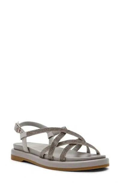 Anne Klein Esmeralda Strappy Sandal In Grey Microsuede