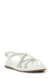 Anne Klein Esmeralda Strappy Sandal In White Microsuede
