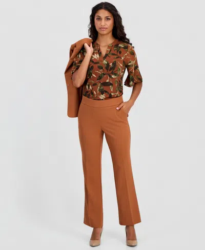 Anne Klein Essentials Ak Anne Klein Petite Pull-on Straight-leg Pants