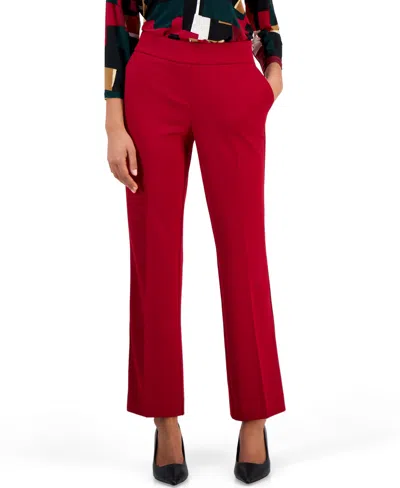 Anne Klein Essentials Ak Anne Klein Petite Pull-on Straight-leg Pants In Multi