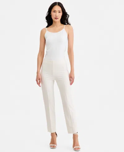 Anne Klein Essentials Petite Straight Ankle Pants In White