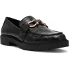 Anne Klein Ester Croc Embossed Loafer In Black
