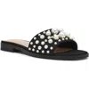 Anne Klein Eugenie Faux Pearl Slide Sandal In Black