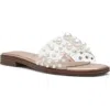Anne Klein Eugenie Faux Pearl Slide Sandal In Clear Lucite