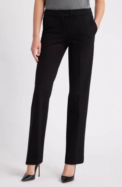Anne Klein Extended Button Tab Pants In Anne Black