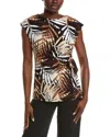 Anne Klein Extended Shoulder Top In Multi