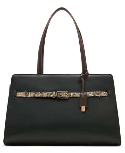Anne Klein Extra-large Belted Tote Handbag In Black