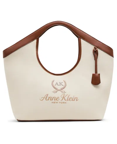 Anne Klein Extra-large Top Handle Tote Bag In White