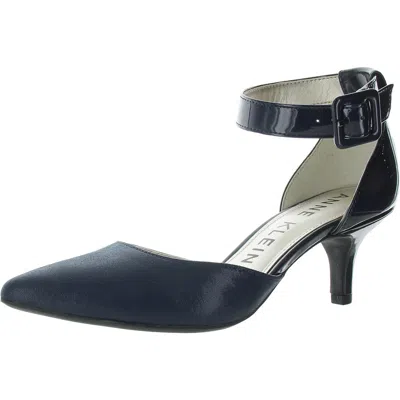 Anne Klein Fabulist Womens Ankle Wrap Dress Pumps In Blue