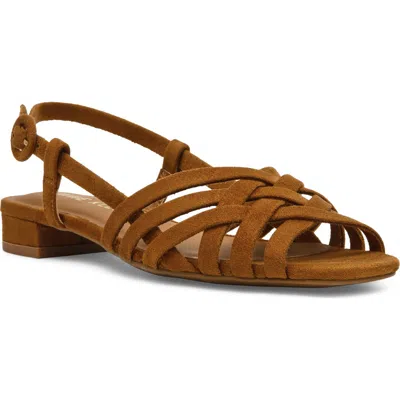 Anne Klein Fairfield Slingback Sandal In Cognac Microsuede