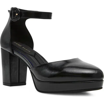 Anne Klein Faith Platform Ankle Strap Pump In Black