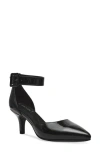 Anne Klein Fararia Pointed Toe Kitten Heel Pump In Black Patent
