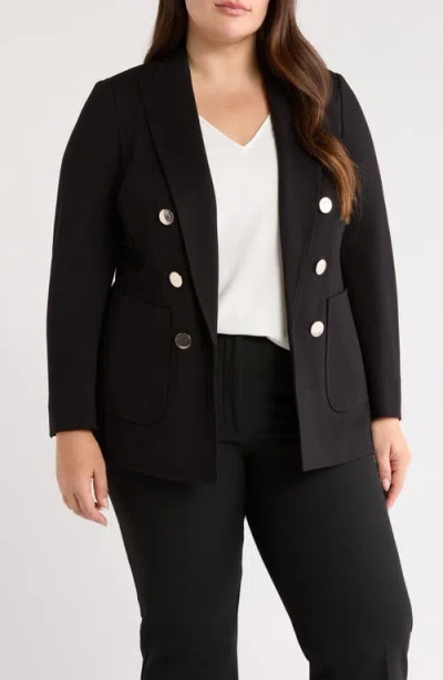 Anne Klein Faux Double Breasted Jacket In Black