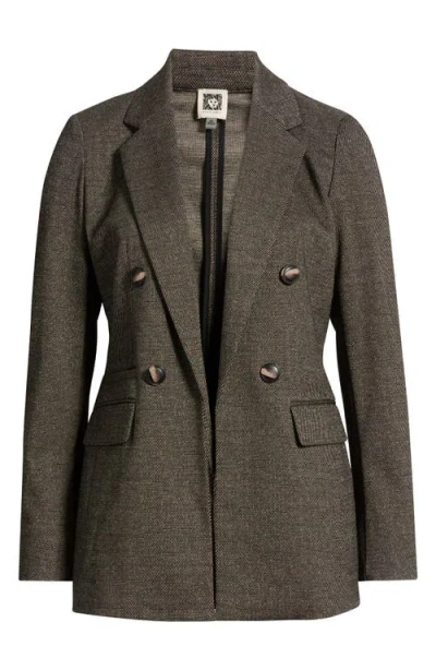 Anne Klein Faux Double Breasted Knit Jacket In Anne Black Multi