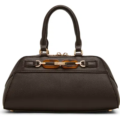 Anne Klein Faux Leather Satchel In Brown
