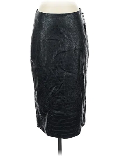 Anne Klein Faux Leather Skirt In Black