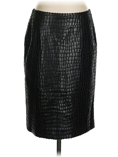 Anne Klein Faux Leather Skirt In Black
