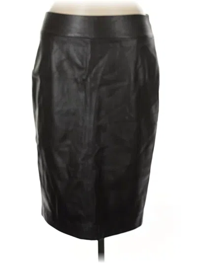Pre-owned Anne Klein Faux Leather Skirt In Black