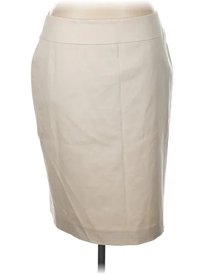 Pre-owned Anne Klein Faux Leather Skirt In Brown