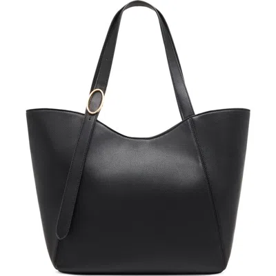 Anne Klein Faux Leather Tote With Pouch In Black