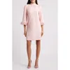 Anne Klein Feather Trim Sheath Dress In Pink