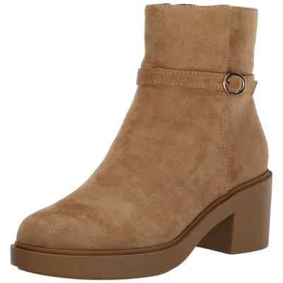 Anne Klein Fenix Ankle Boot Dark Natural Feni01f9-251 Women's In Brown