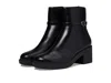 Anne Klein Fenix Women's Black Round Toe Block Heel Ankle Boots Jobb793 In Black
