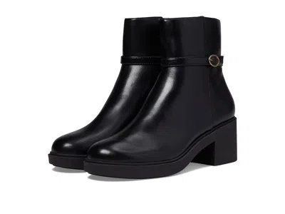 Anne Klein Fenix Women's Black Round Toe Block Heel Ankle Boots Jobb793