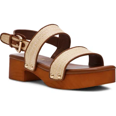 Anne Klein Fern Slingback Platform Sandal In Brown