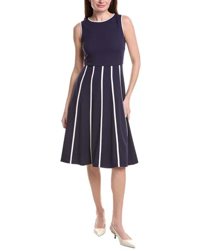 Anne Klein Fit & Flare Midi Dress In Blue