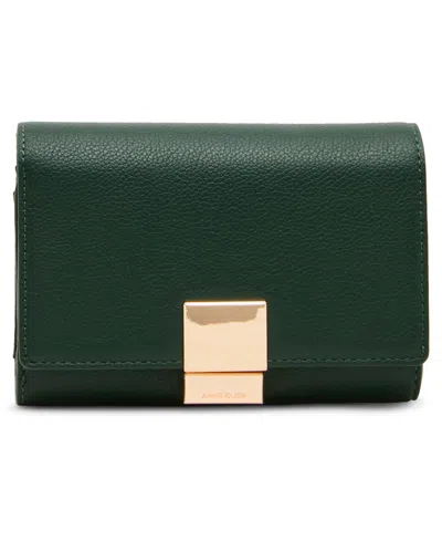 Anne Klein Flap Magnetic Snap Trifold Wallet In Green