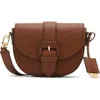 Anne Klein Flap Saddle Crossbody Bag In Brown