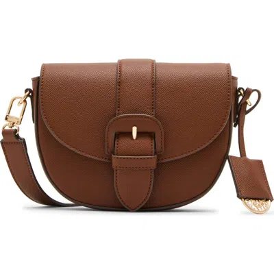 Anne Klein Flap Saddle Crossbody Bag In Brown